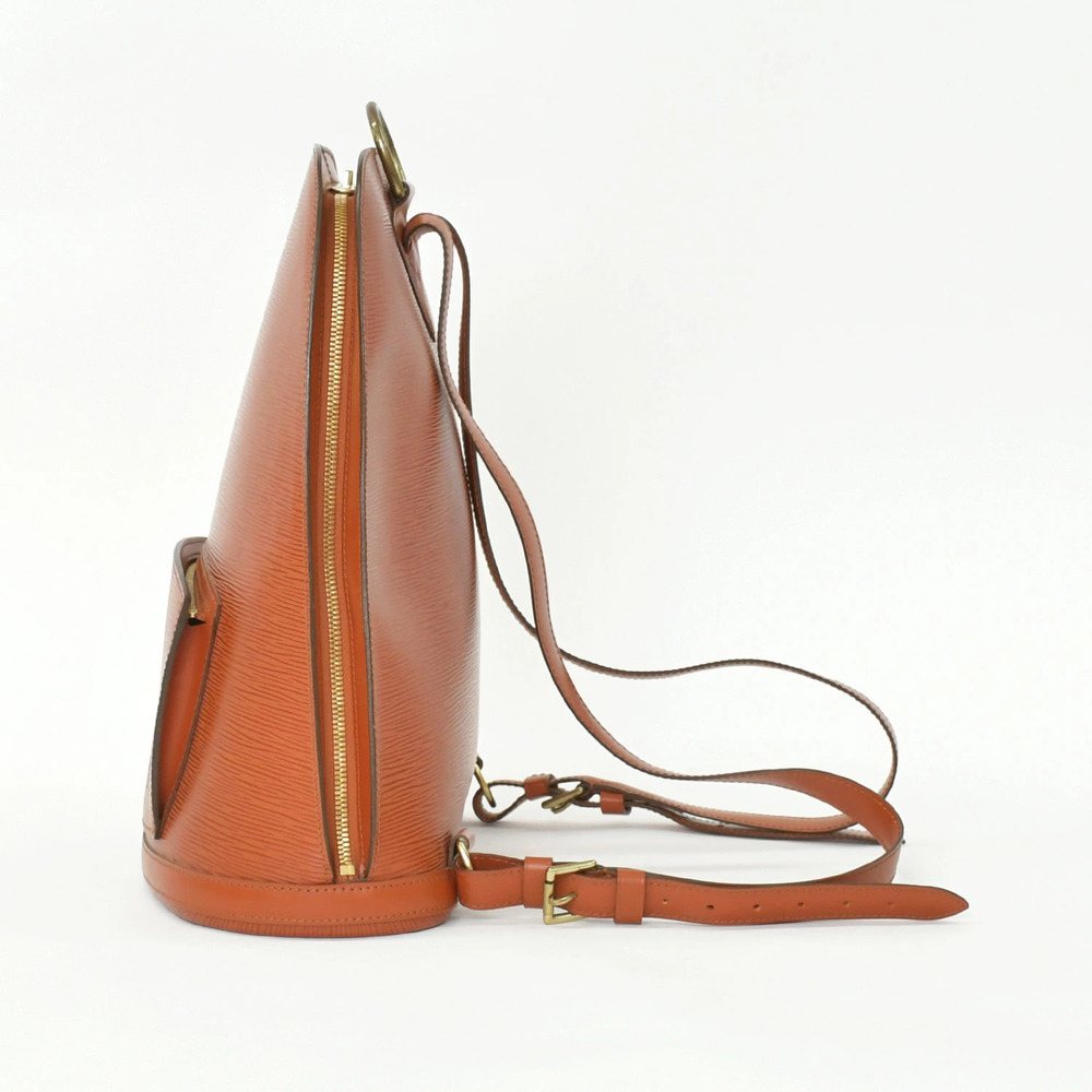 LOUIS VUITTON Epi Gobelin backpack brown grained leather double zipper